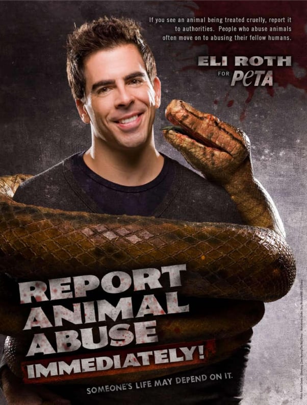 Moviegoers in LA receive message from horror king Eli Roth condemning animal cruelty