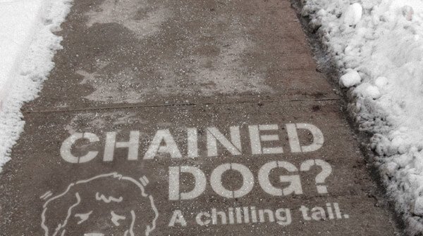Chained Dog? A Chilling Tail (Sidewalk Stencil) PSA