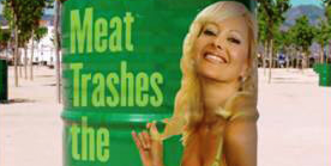 Meat Trashes the Planet. Go Vegan. (Trash Barrel) PSA
