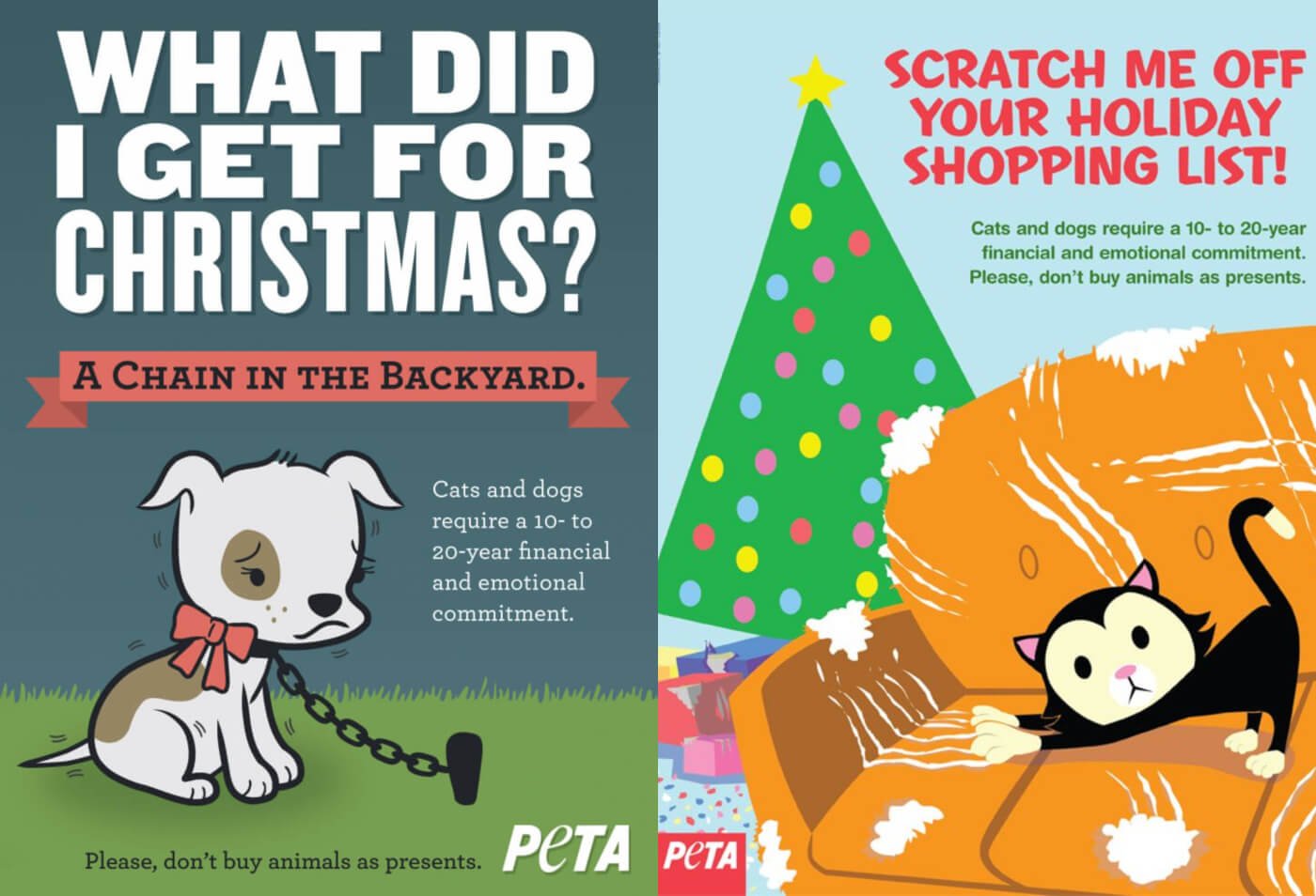 Ads Explain Why Animals Shouldn't Be Given as Gifts
