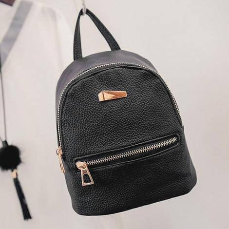 Foe Leather Brand Small Black Backpack