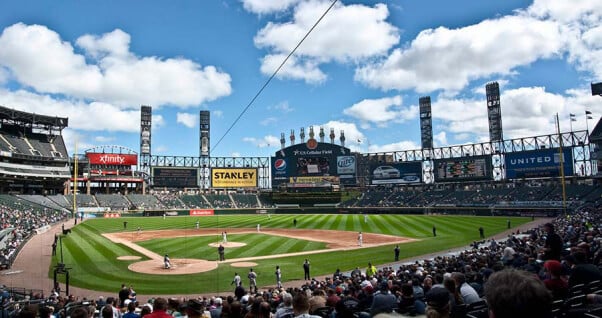 PHOTO: US Cellular Field, possibly about to kill and eat Comiskey Park 