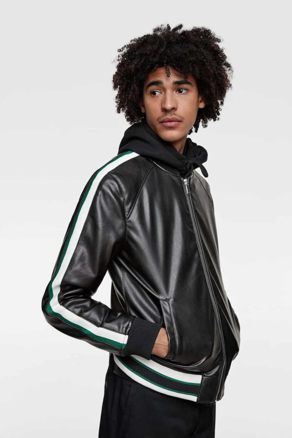 Vegan Leather Jacket, Biker jacket in vegan leather, Mens leather jacket  