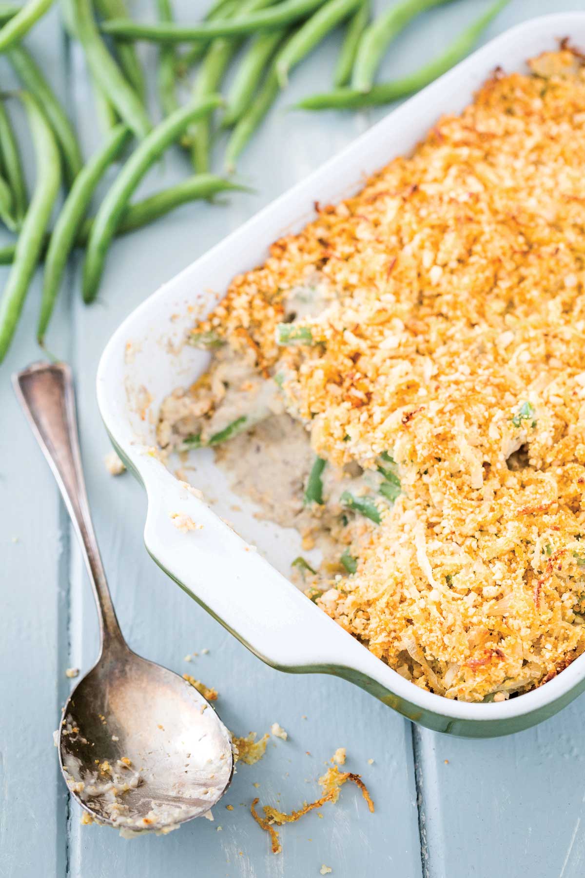 Green Bean Casserole with Crispy Onion Topping