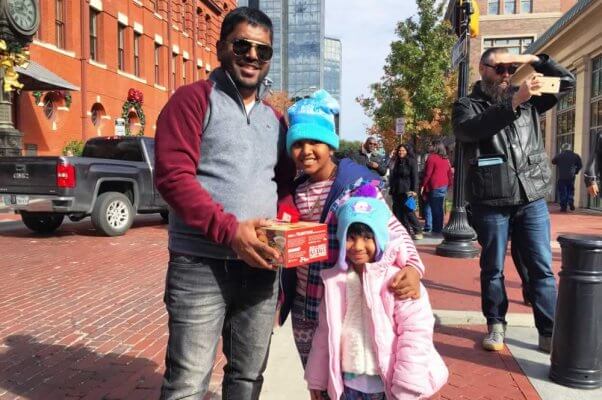Happy family with Tofurky roast at Ft. Worth giveaway