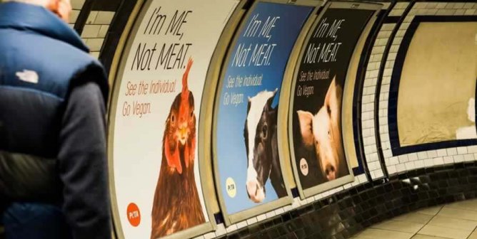 PETA UK vegan tube station takeover