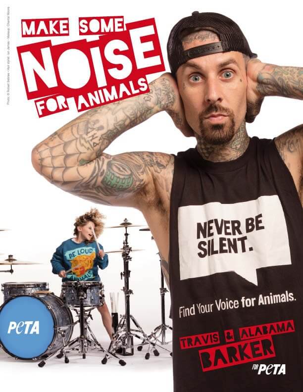 Make Noise for Animals With Travis and Alabama Barker PETA