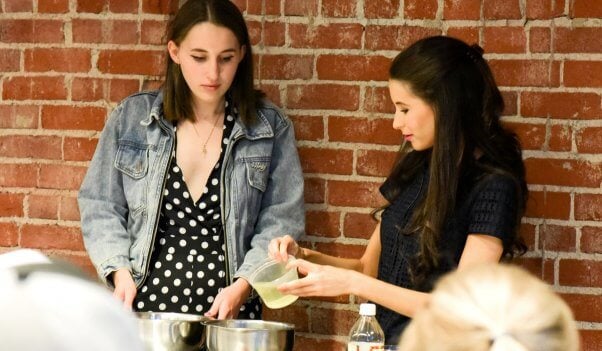 Chef Chloe Coscarelli and Harley Quinn Smith at cooking demo