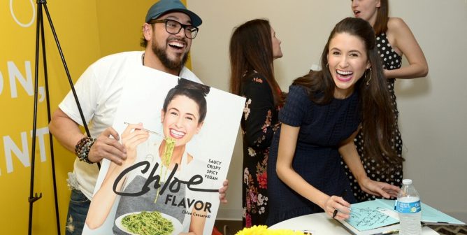 Chloe signing copies of her new cookbook Chloe Flavor
