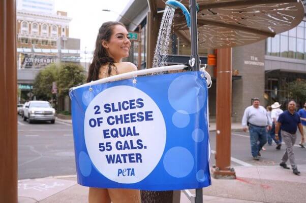 this earth day, PETA activists shower in public