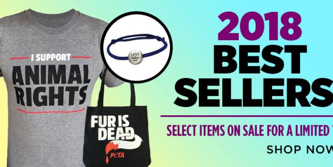Images of PETA's best selling merchandise