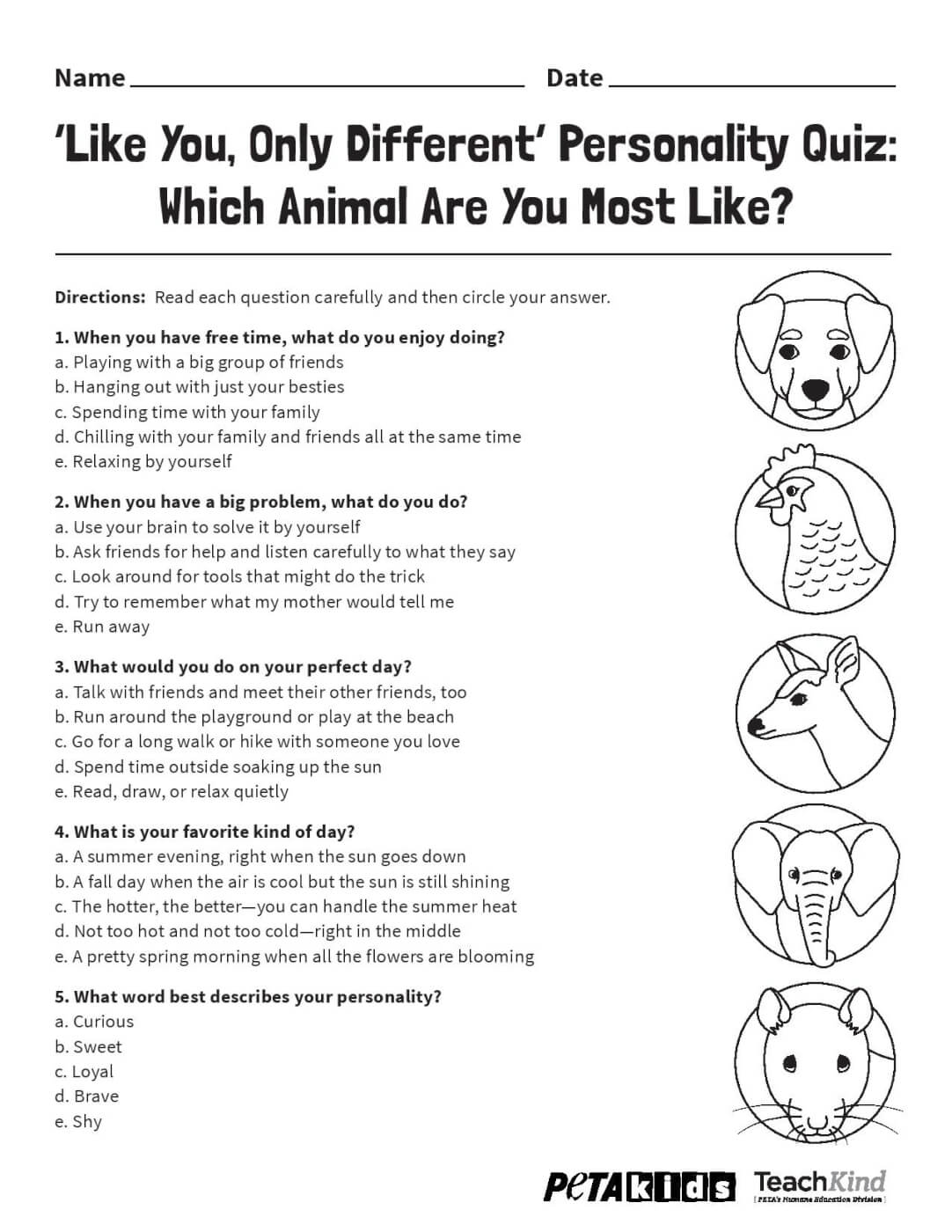 Grades 3-5 Printables | PETA