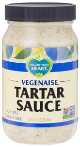 Los productos de marisco veganos son aún mejores con la salsa tártara vegana de la marca Follow Your Heart