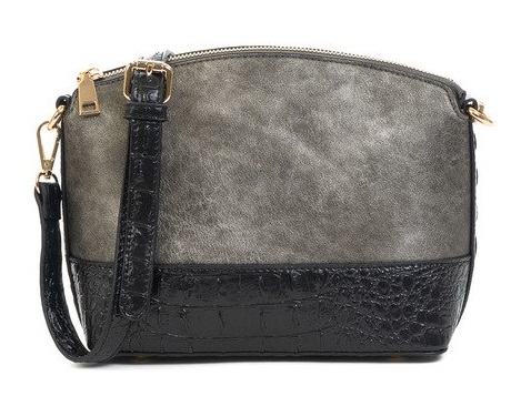 Black Lambtouch peta-approved Vegan Leather Handbag 