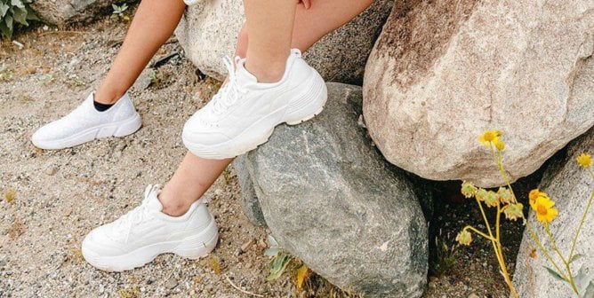 white vegan leather sneakers
