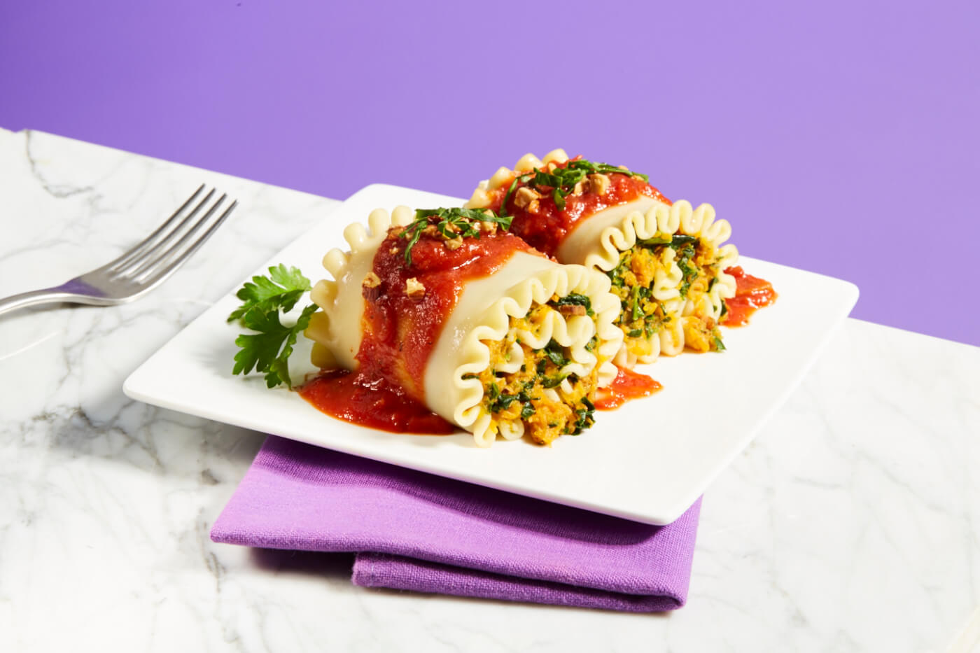 Marco Borges' Butternut Squash and Spinach Lasagna Roll-Ups