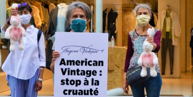 PETA affiliates'' demo against angora at American Vintage