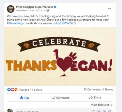 Price Chopper Supermarkets Celebrate ThanksVegan