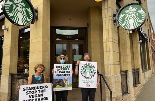 3 students protest the vegan milk charge at Starbucks
