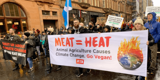 COP26 or COPOUT26? PETA U.K. Marches for a Vegan World