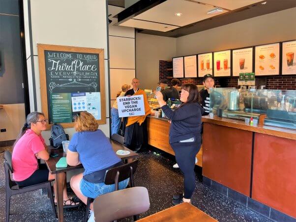 PETA Starbucks protest in Chicago