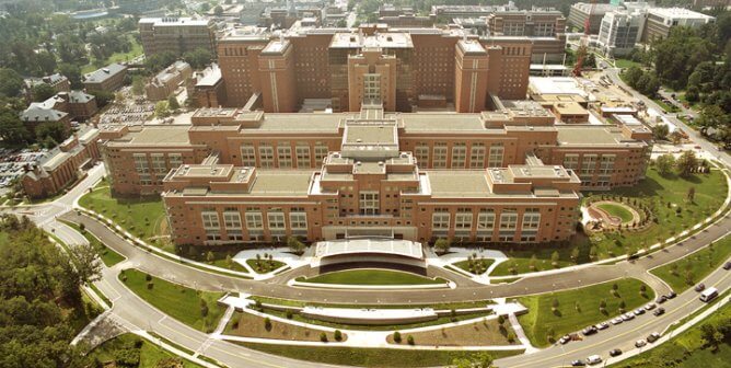 aerial photo of NIH Clinical Research Center