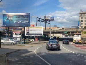 Streetside photo of Ditch dairy billboard in Baltimore