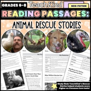 TeachKind Rescue Stories Reading Passages Bundle Thumbnail TPT