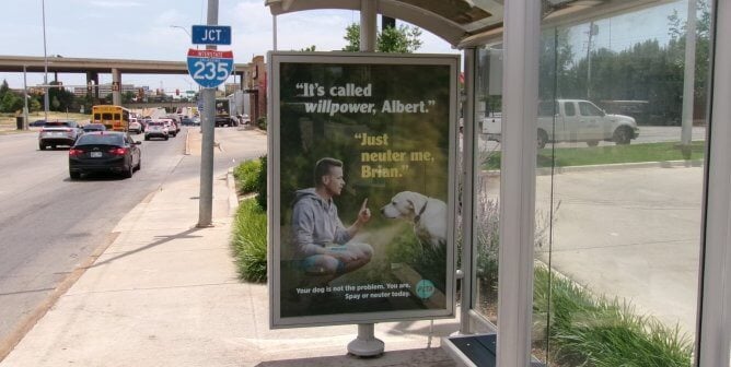 just neuter me bus stop ad in oklahoma city