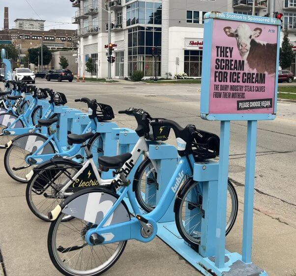 Bike station sponsorship ad