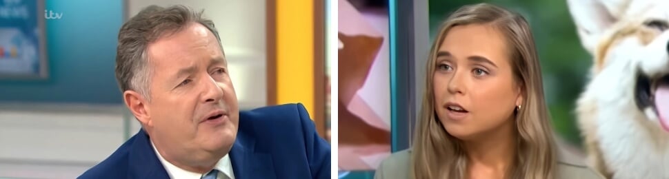 PETA UK’s senior media and communications manager, Jennifer White, and Piers Morgan on 'Good Morning Britain'