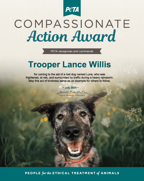Compassionate Action Award for Trooper Lance Willis