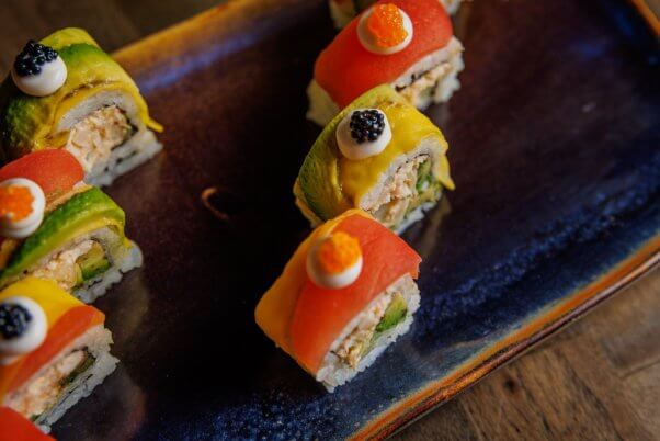 rainbow maki roll from Nori