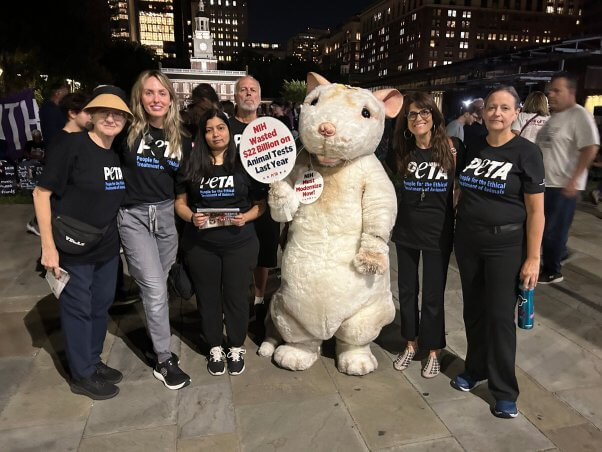 peta supporters in philadelphia for 2024 presidential debate