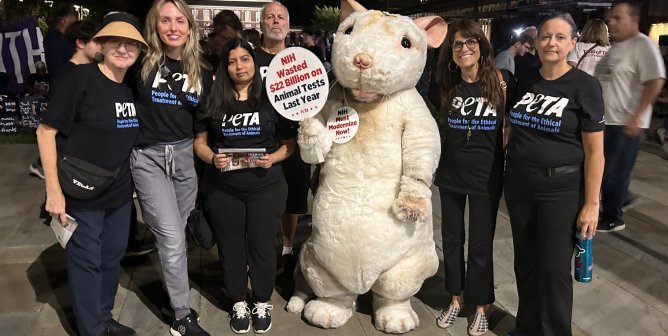 peta supporters in philadelphia for 2024 presidential debate