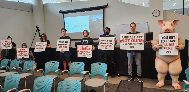 ‘Pig' Confronts Oregon Health & Science University Over Live-Animal Mutilation