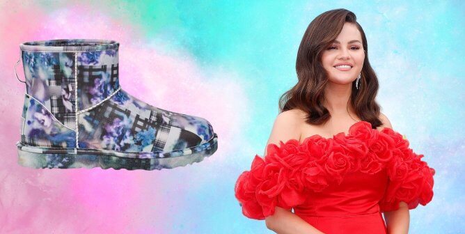 selena gomez and a vegan ugg boot