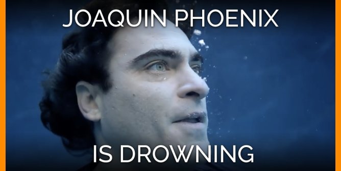 screenshot of joaquin phoenix is drowning video