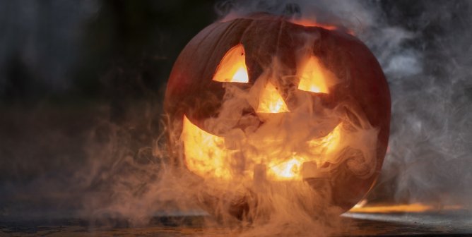 foggy jack o lantern pumpkin halloween