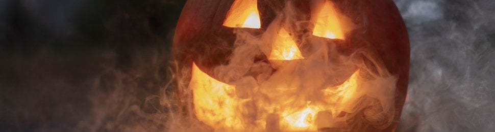 foggy jack o lantern pumpkin halloween