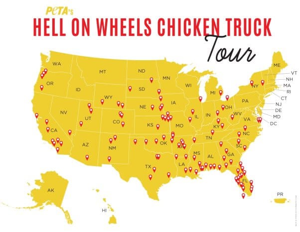 Hell on Wheels Chicken Truck Tour map