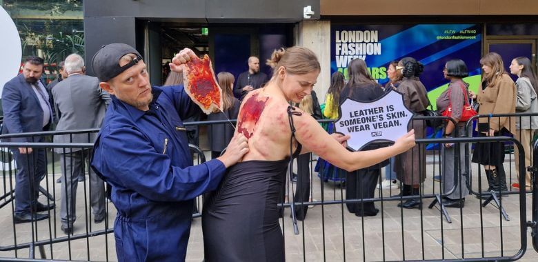 Woman ‘Skinned Alive’ to Protest Leather During London Fashion Week