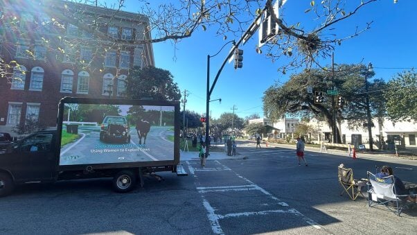 every women's marathon mobile billboard