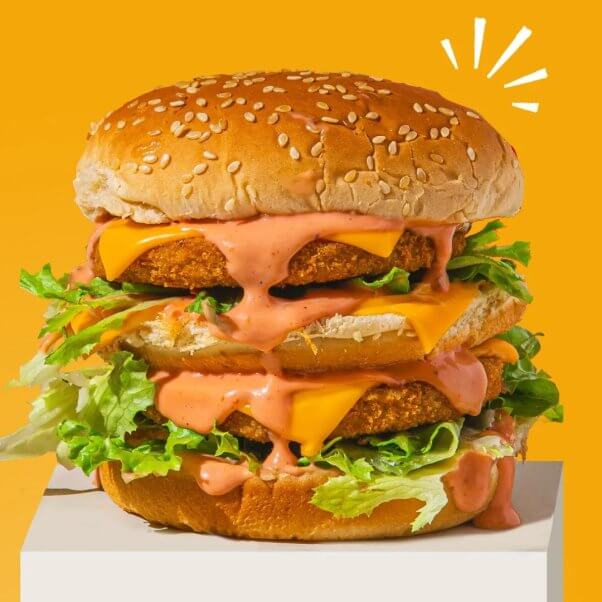 alpha foods vegan chicken big mac