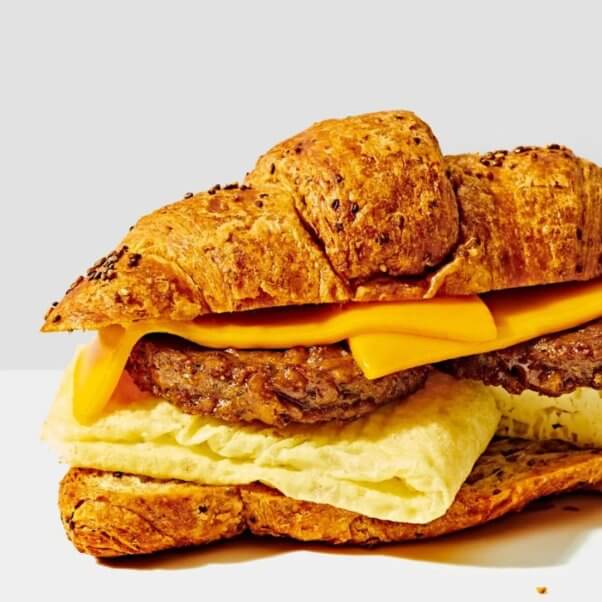 Gregory's Coffee vegan croissant breakfast sandwich