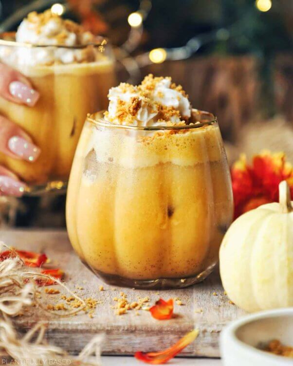 Pumpkin Pie mocktail from Plantifully Based blog