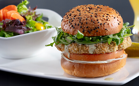 vegan burger at yardhouse