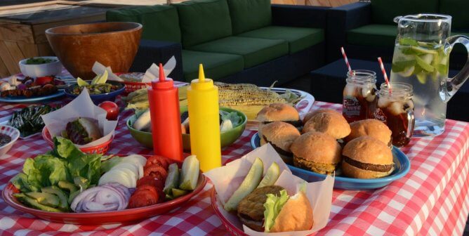 vegan tailgate food at a party