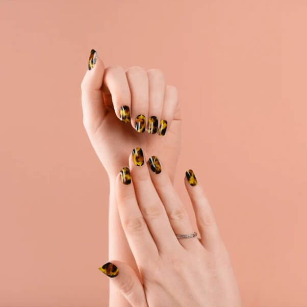 madam glam tortoiseshell press on nails