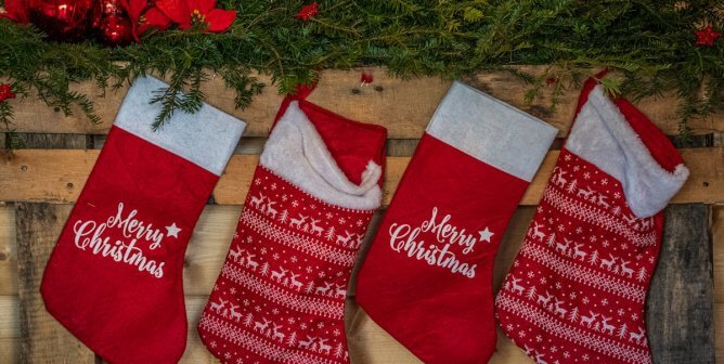 a row of stockings